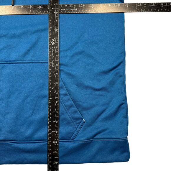 Hoodie Men's XXL Under Armour Loose Embroidered Geometric Argyle Pullover Blue - Picture 4 of 8